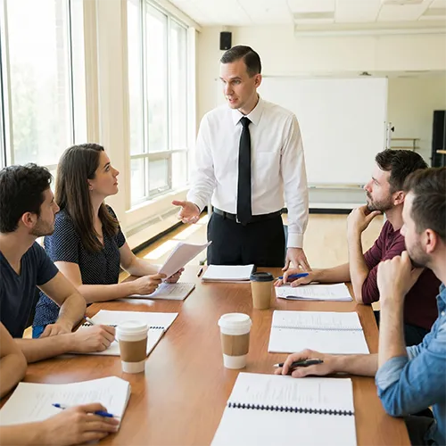 Dr. Bradford Carlton leading a team session